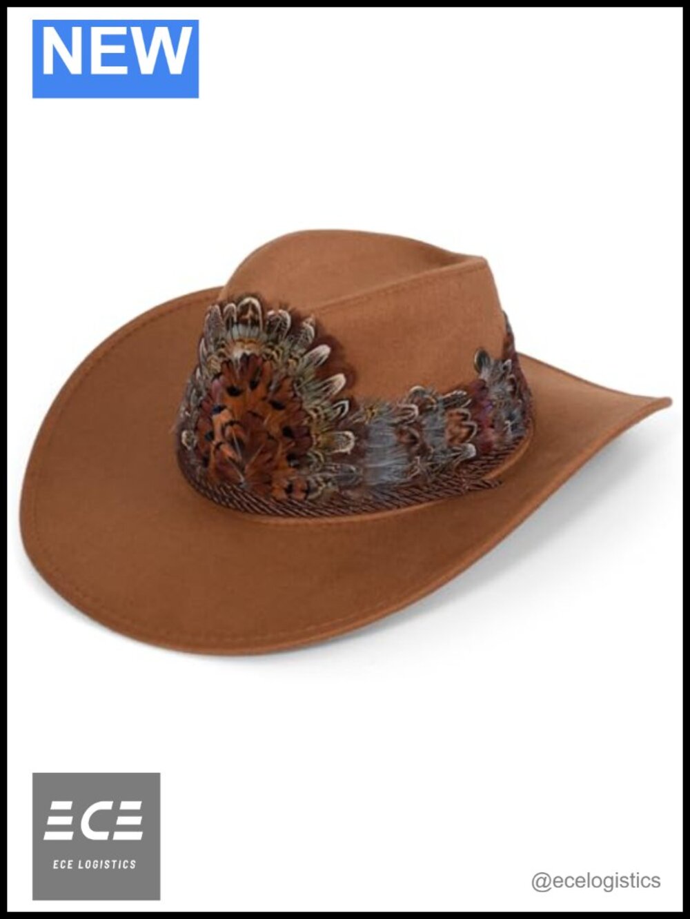 100% Natural Feather Cowboy Hat Band Adjustable Western Hat Accessory